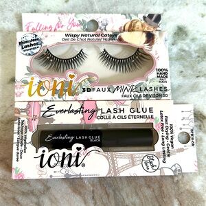 3-D faux mink rhinestone lashes with lash glue